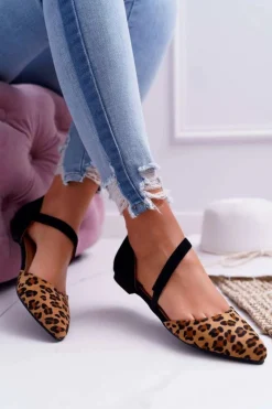 Boto Lu Boo Baleriny W Szpic Zamsz Leopard Carana