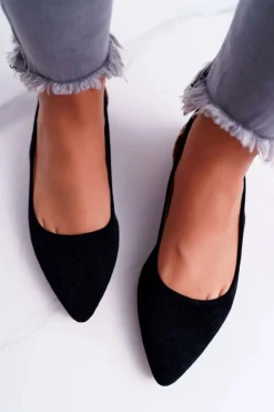 Baleriny Klasyczne></noscript>Boto Lu Boo Baleriny W Szpic Zamsz Czarne Better