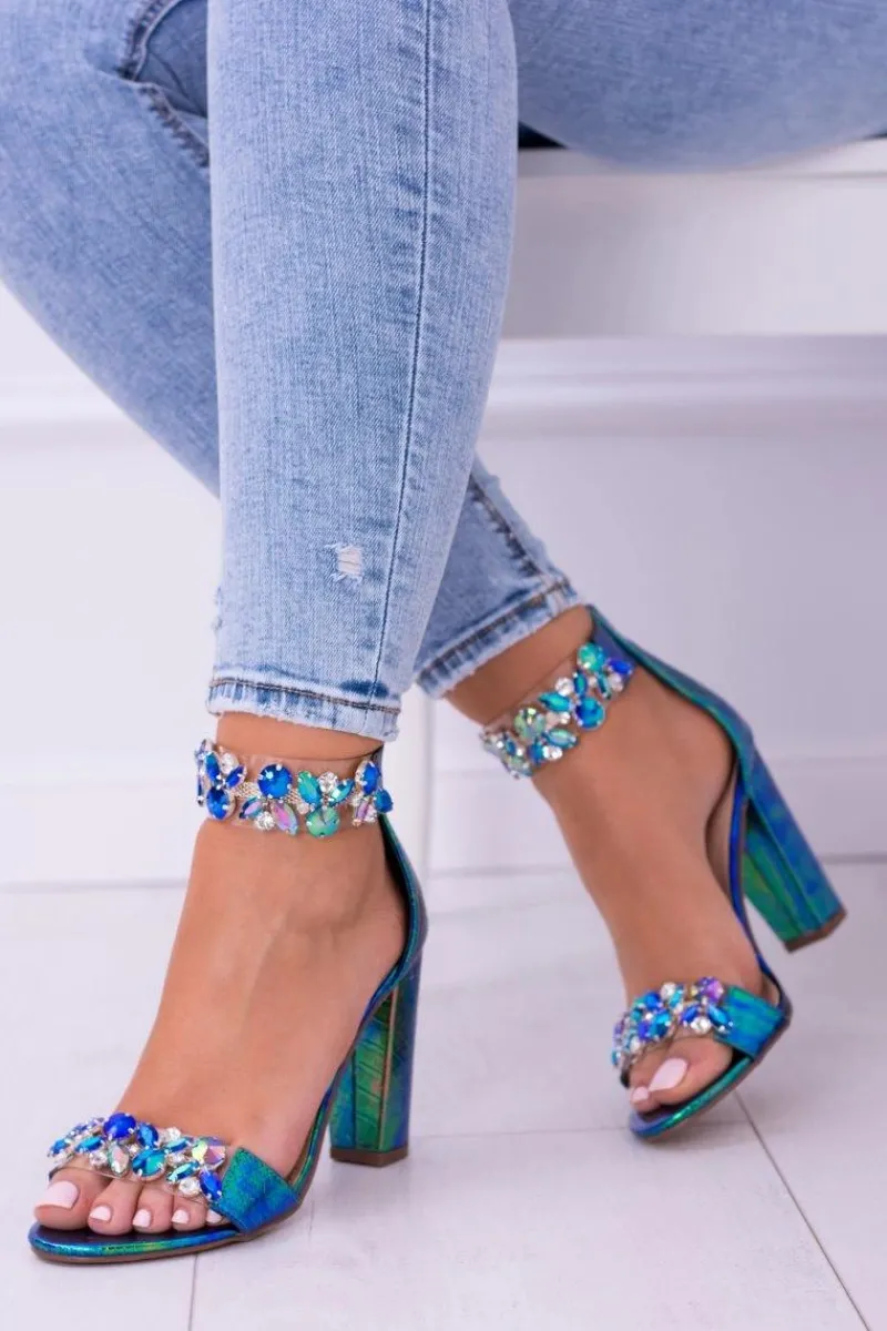 Sandały Na Obcasie>Boto Lu Boo Benzynowe Sandały Cyrkonie Lambada