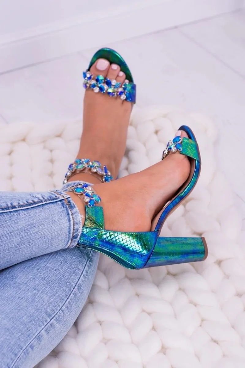 Sandały Na Obcasie>Boto Lu Boo Benzynowe Sandały Cyrkonie Lambada