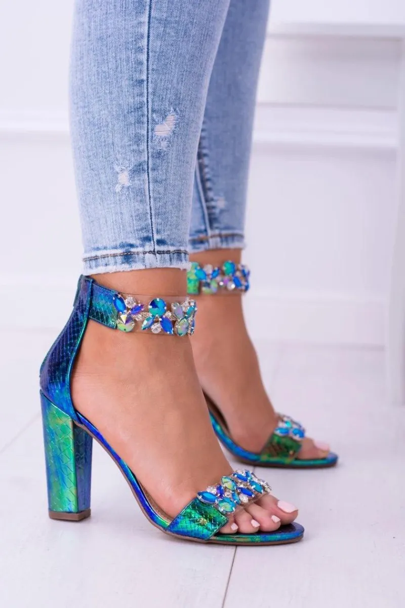 Sandały Na Obcasie>Boto Lu Boo Benzynowe Sandały Cyrkonie Lambada