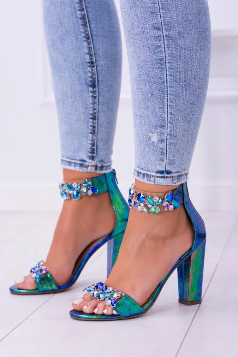 Sandały Na Obcasie>Boto Lu Boo Benzynowe Sandały Cyrkonie Lambada