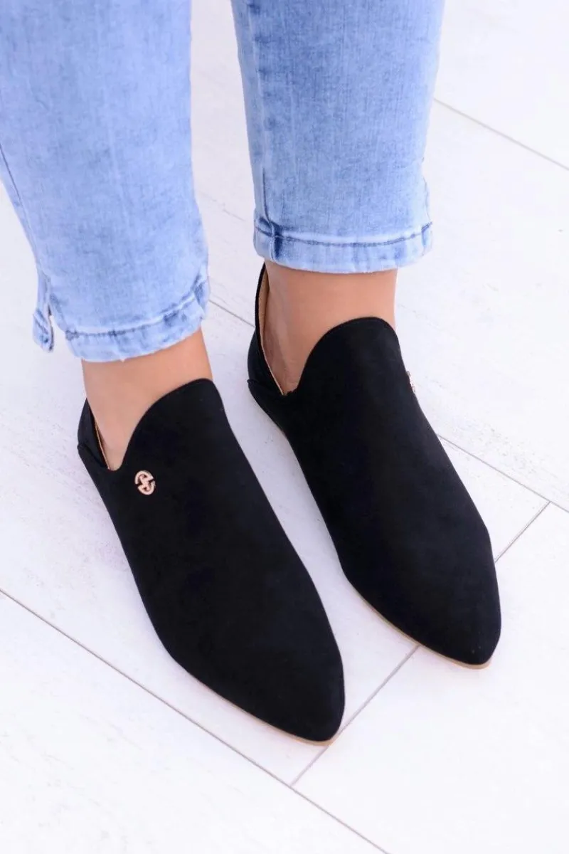 Lu Boo Czarne Botki Z Wycięciami Zamek Chelsea Damskie Botki Płaskie|Czarne Botki