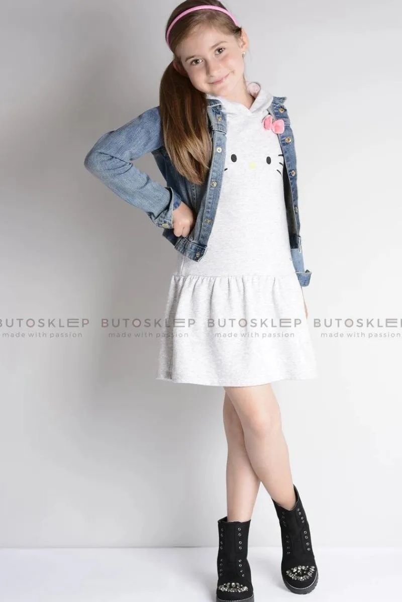 Discount Lu Boo Czarne Dziecięce Botki Za Kostkę z Cyrkoniami Zamsz LittleCarrie Dzieci Dziewczęce