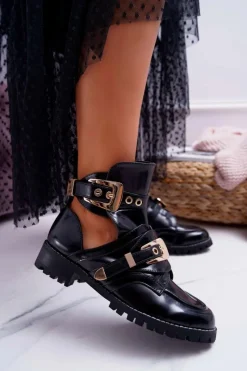 Botki Płaskie|Czarne Botki><noscript><img width=