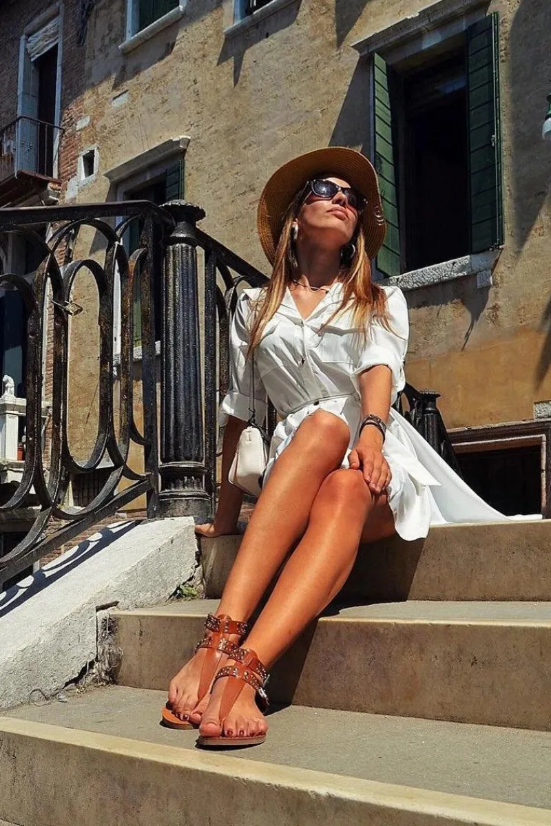 Clearance Boto Lu Boo Damskie Sandały Japonki Gladiatorki Kamel Elii