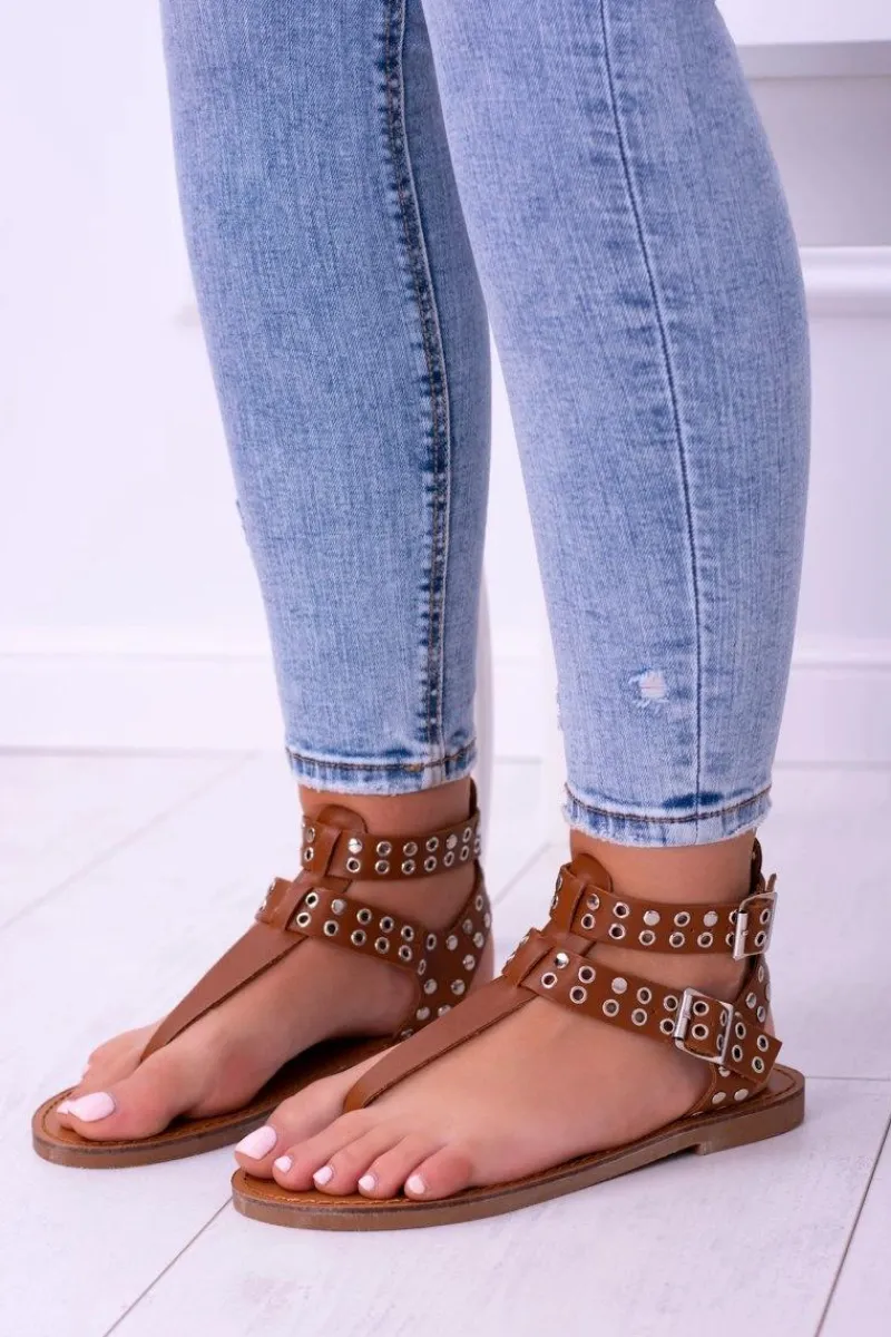 Clearance Boto Lu Boo Damskie Sandały Japonki Gladiatorki Kamel Elii