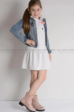 Dziewczęce></noscript>Boto Lu Boo Dziecięce Botki Za Kostkę z Cyrkoniami Pudrowy Róż LittleCarrie