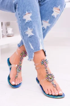 Clearance Boto Lu Boo Eleganckie Benzynowe Sandały Cyrkonie Nomire