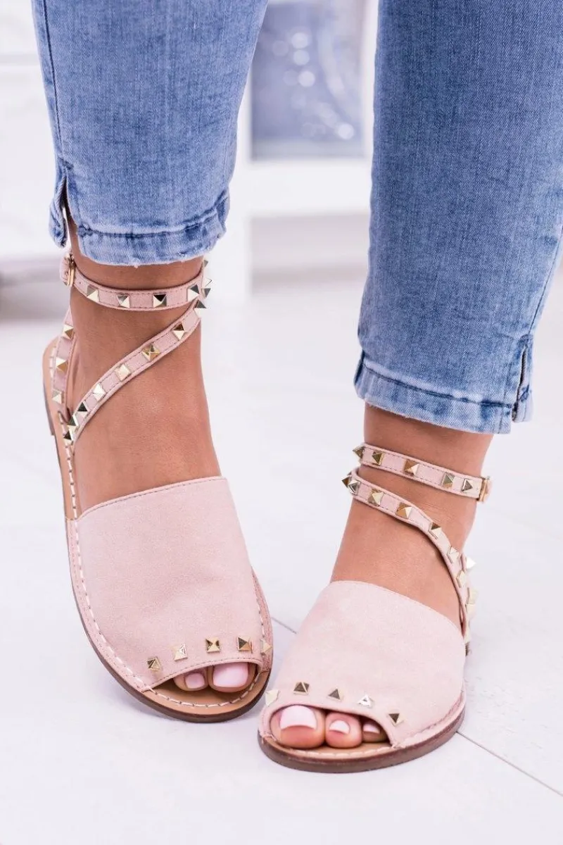 Sandały Płaskie>Boto Lu Boo Różowe Stylowe Sandały Pari