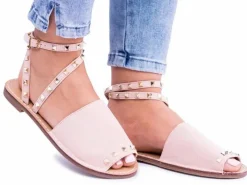 Sandały Płaskie><noscript><img width=