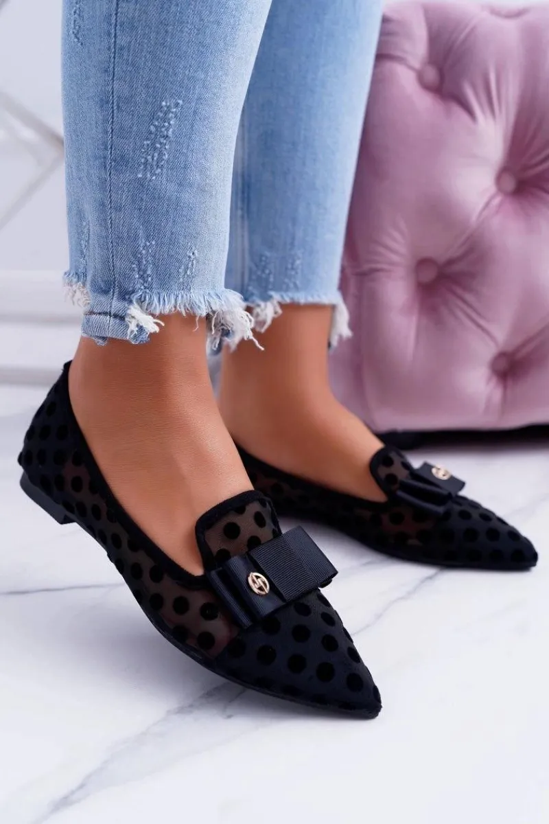 Baleriny Klasyczne>Boto Lu Boo Siatkowe Baleriny Czarne Lordsy Mamba