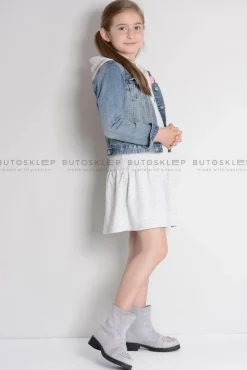 Hot Boto Lu Boo Szare Dziecięce Botki Za Kostkę z Cyrkoniami LittleCarrie