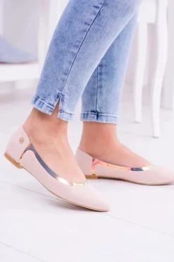 Online Boto Lu Boo Transparentne Holograficzne Balerinki w Szpic Róż Lison