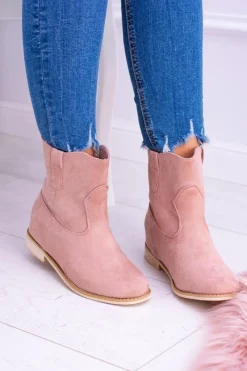 Sale Boto Lu Boo Wsuwane Damskie Botki Za Kostkę Pudrowy Róż Trinity