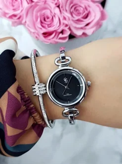 Zegarki>GG Luxe Luxe Damski Zegarek Na Bransolecie Srebrny Mega