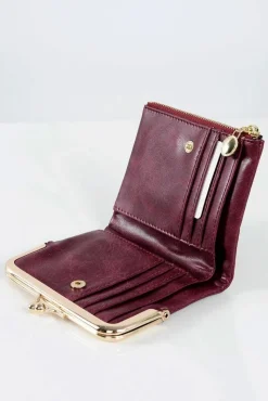 Online Mała Damska Bordowa Portmonetka Na Bigiel Portfele