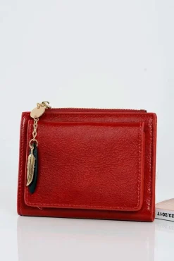 Sale Boto Mała Damska Czerwona Portmonetka Piórko