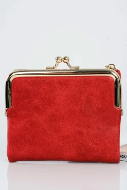 Portfele>Boto Mała Damska Czerwona Portmonetka Na Bigiel