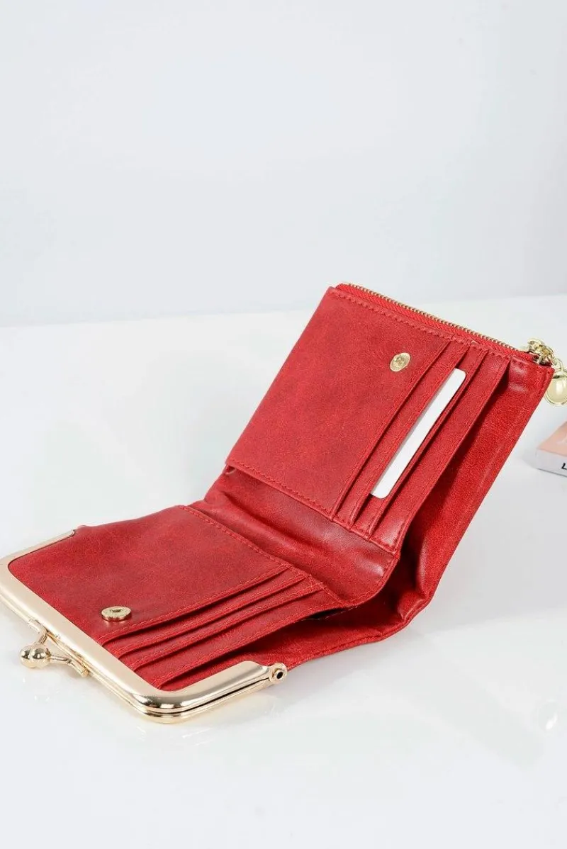 Portfele>Boto Mała Damska Czerwona Portmonetka Na Bigiel