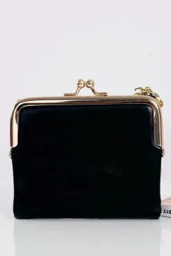 Portfele>Boto Mała Damska Portmonetka Na Bigiel Czarna