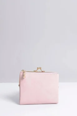 Mała Damska Portmonetka Pudrowy Róż Portfele
