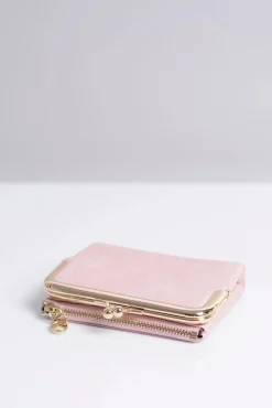 Mała Damska Portmonetka Pudrowy Róż Portfele
