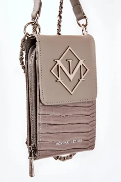 Online Mała Damska Torebka ETUA020-019 Szara Torebki Monnari|Listonoszki