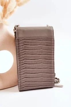 Online Mała Damska Torebka ETUA020-019 Szara Torebki Monnari|Listonoszki