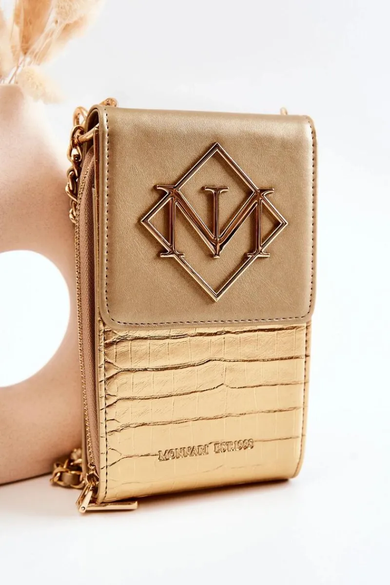 Torebki Monnari|Listonoszki>Monnari Mała Damska Torebka ETUA020-023 Złota