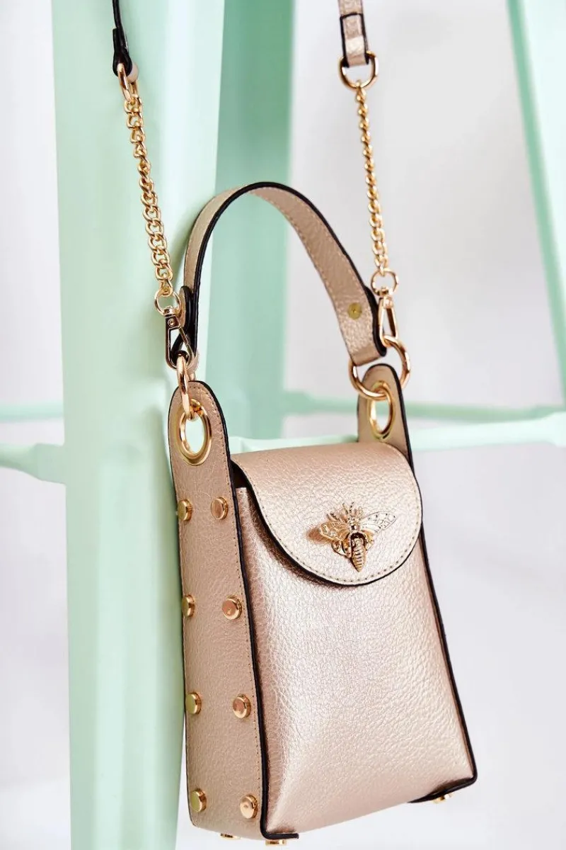 Boto Mała Damska Torebka Z Ozdobą Złota Ellies