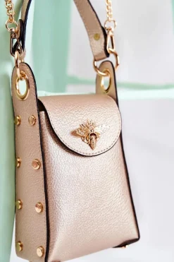 Boto Mała Damska Torebka Z Ozdobą Złota Ellies