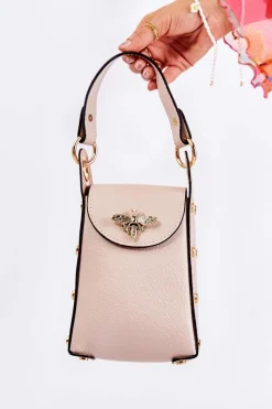 Outlet Boto Mała Damska Torebka Z Ozdobą Beżowa Ellies