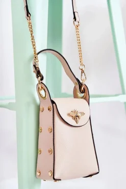 Outlet Boto Mała Damska Torebka Z Ozdobą Beżowa Ellies