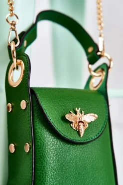 Best Mała Damska Torebka Z Ozdobą Zielona Ellies Listonoszki