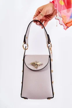 Outlet Boto Mała Damska Torebka Z Ozdobą Szara Ellies