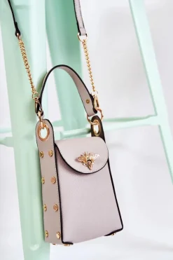 Outlet Boto Mała Damska Torebka Z Ozdobą Szara Ellies