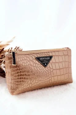 Clearance Mała Kosmetyczka CSM0070-023 Złota Damskie Kosmetyczki Damskie