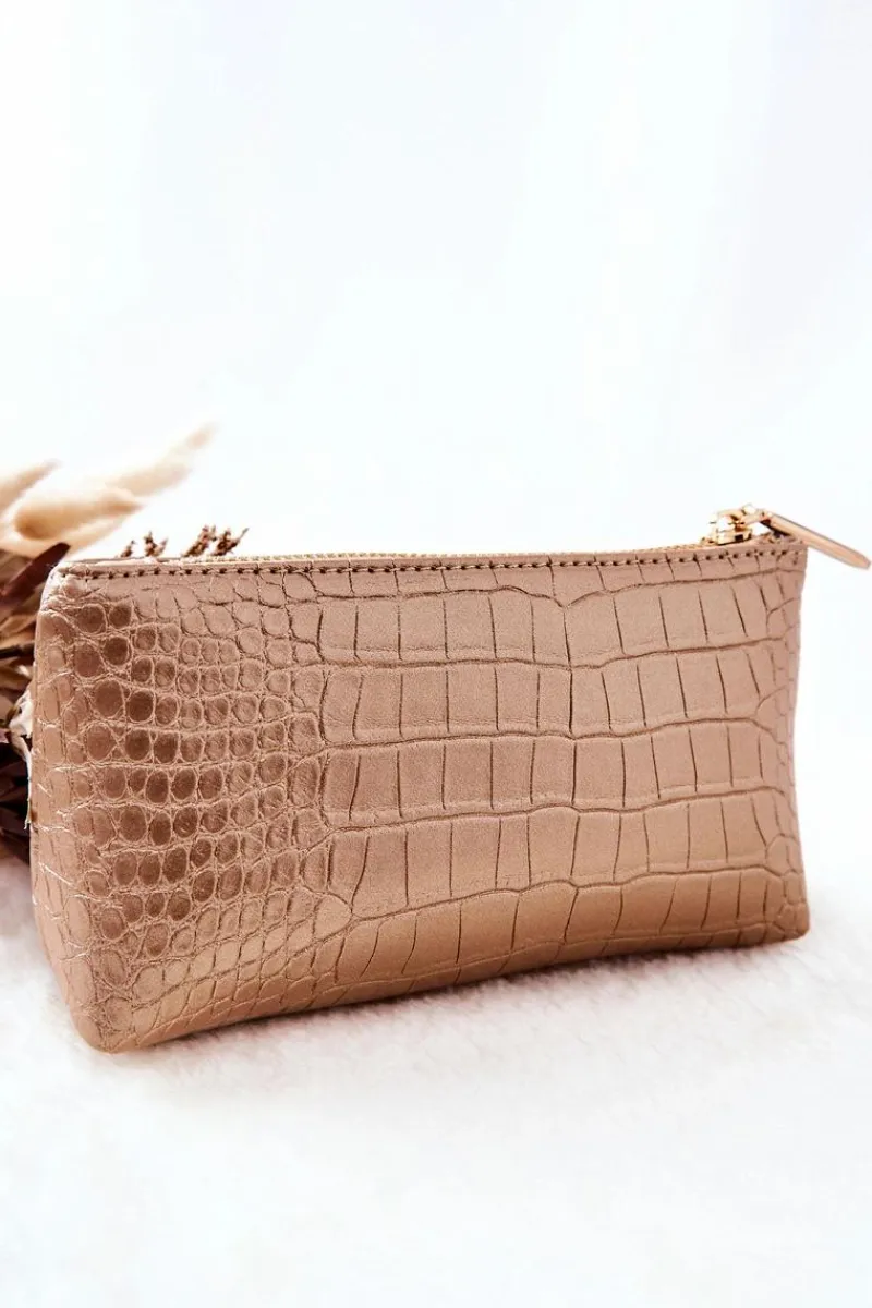 Clearance Mała Kosmetyczka CSM0070-023 Złota Damskie Kosmetyczki Damskie