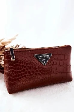 Kosmetyczki Damskie>Monnari Mała Kosmetyczka CSM0070-017 Brązowa