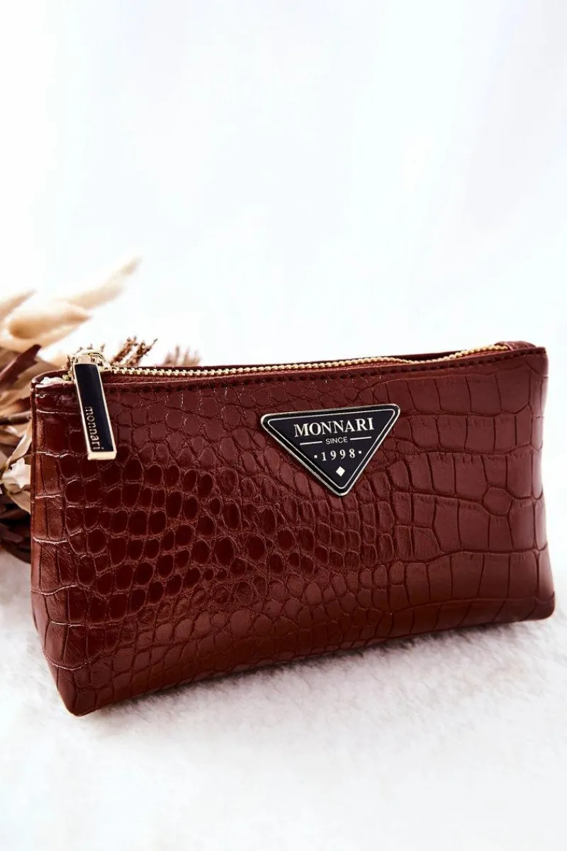 Kosmetyczki Damskie>Monnari Mała Kosmetyczka CSM0070-017 Brązowa