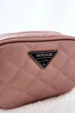 Outlet Mała Kosmetyczka Pikowana CSM0050-015 Beżowa Damskie Kosmetyczki Damskie