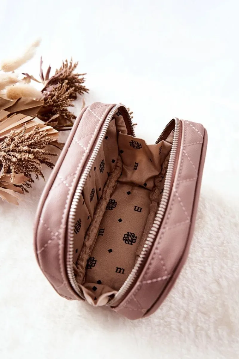 Outlet Mała Kosmetyczka Pikowana CSM0050-015 Beżowa Damskie Kosmetyczki Damskie