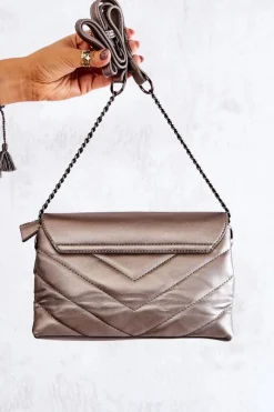 Sale Mała Pikowana Listonoszka Srebrna Hailee Listonoszki