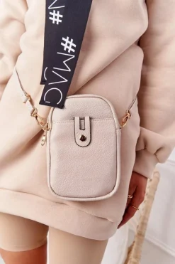 Online Mała Saszetka Damska Na Pas Amsterdam Beżowa Listonoszki