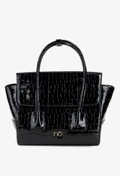 Online Mała Torebka Kuferek Z Tłoczonym Wzorem BAG5800-M20 Czarna Torebki Nobo|Torebki Kuferki