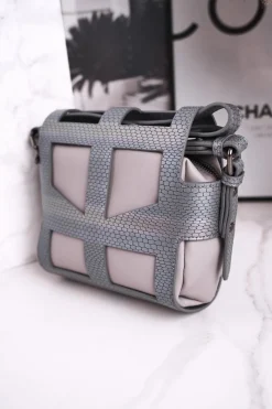 Clearance Mała Torebka Listonoszka NBAG-E4101-C019 Szara Połysk Torebki Nobo|Listonoszki