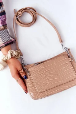 Mała Torebka Na Ramię Z Saszetką Paris Beżowa Torebki Klasyczne|Listonoszki