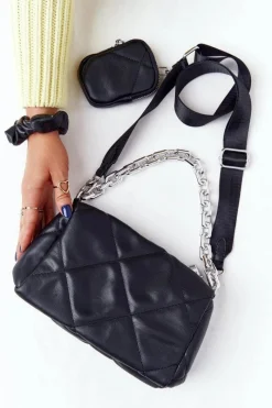 New Boto Mała Torebka Na Ramię Z Saszetką Barcelona Czarna