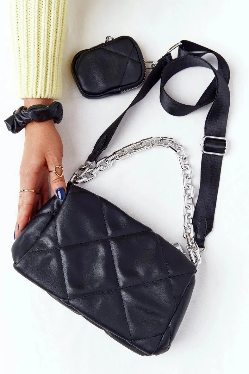 New Boto Mała Torebka Na Ramię Z Saszetką Barcelona Czarna